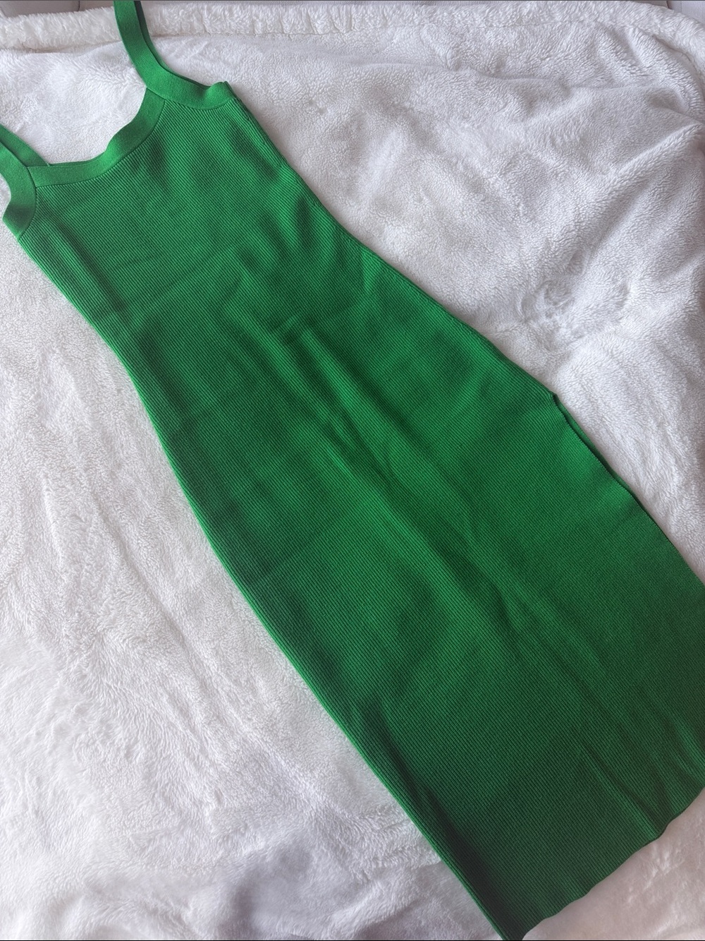 BABATON Green Ribbed Tank Midi Dress in Green